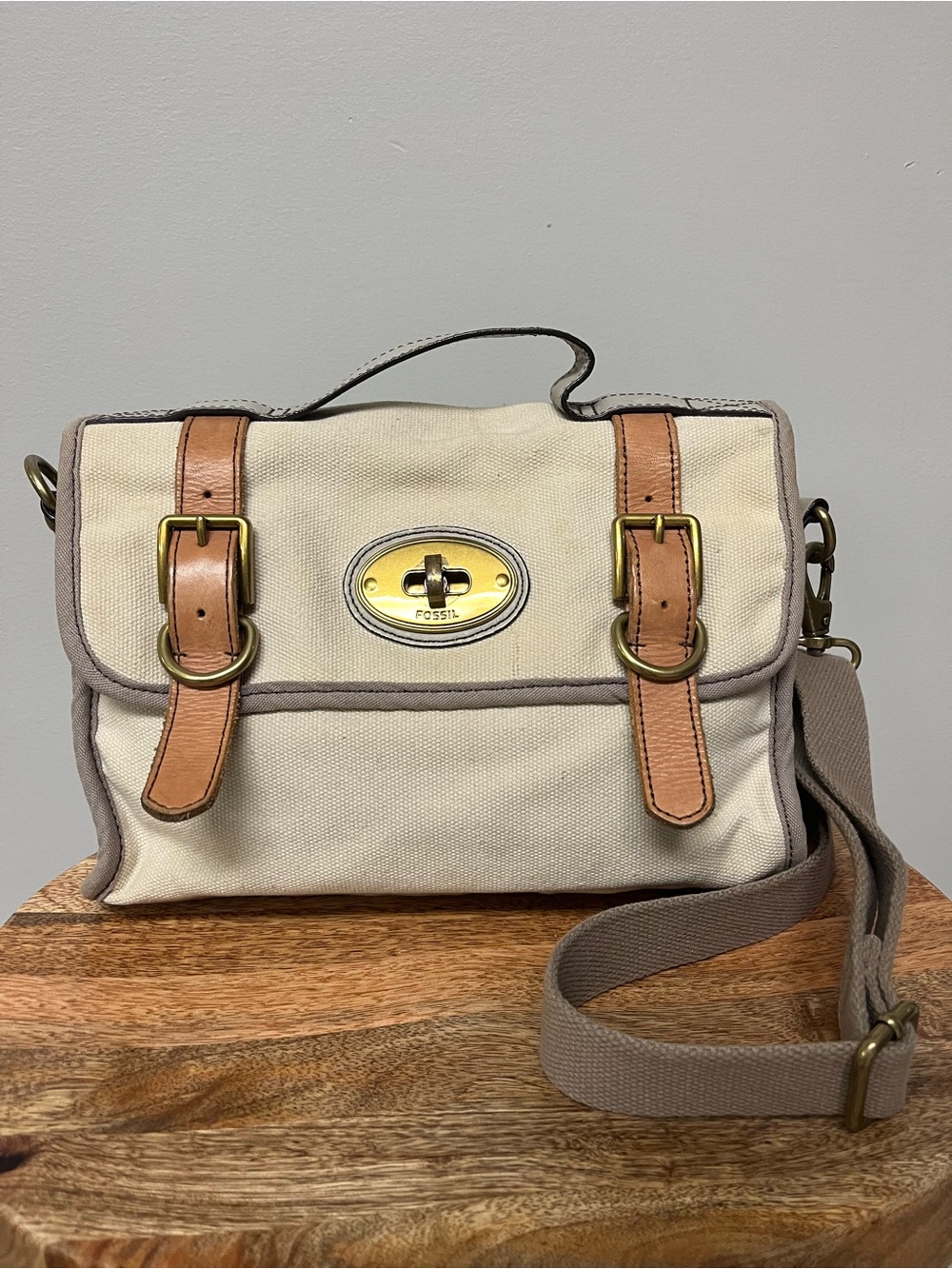 Fossil "Long Live Vintage 54" Canvas Messenger/Crossbody Bag